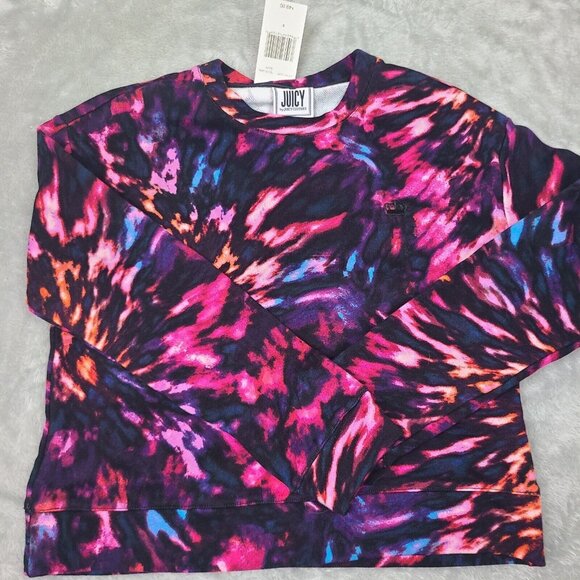 Juicy Couture Tops - Juicy By Juicy Coture‎ Tie Dye Swirl Black Longsleeve Shirt Size Small Womens